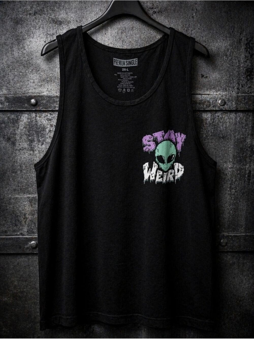 Alien Graphic Tank Top Black